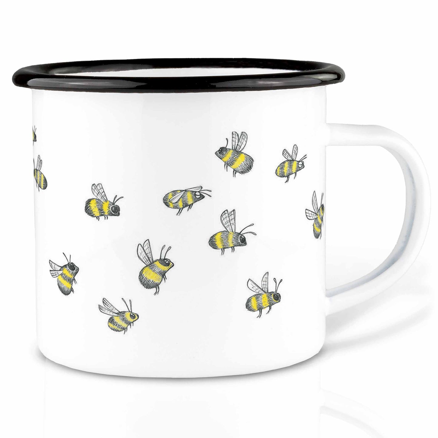 Taza esmaltada – Enjambre de abejas