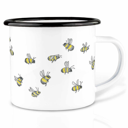 Taza esmaltada – Enjambre de abejas