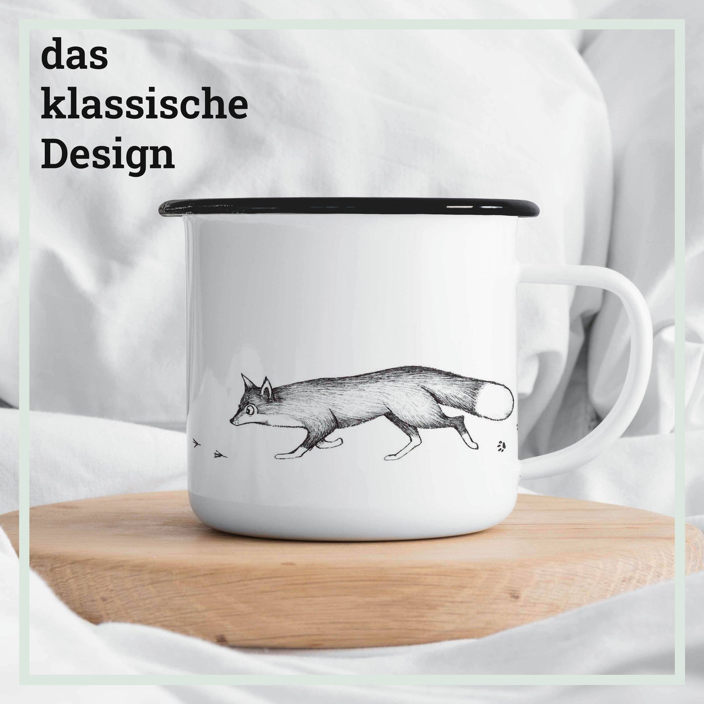 Taza de esmalte – Zorro y Ganso