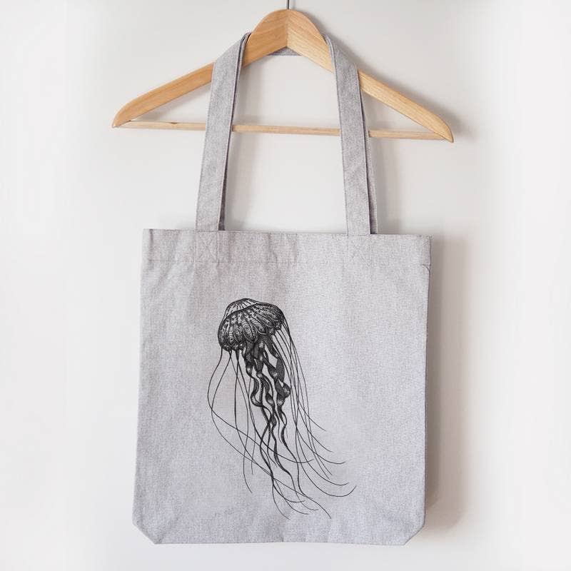 Bolsa de yute [Reciclaje] - medusa del mar profundo - gris