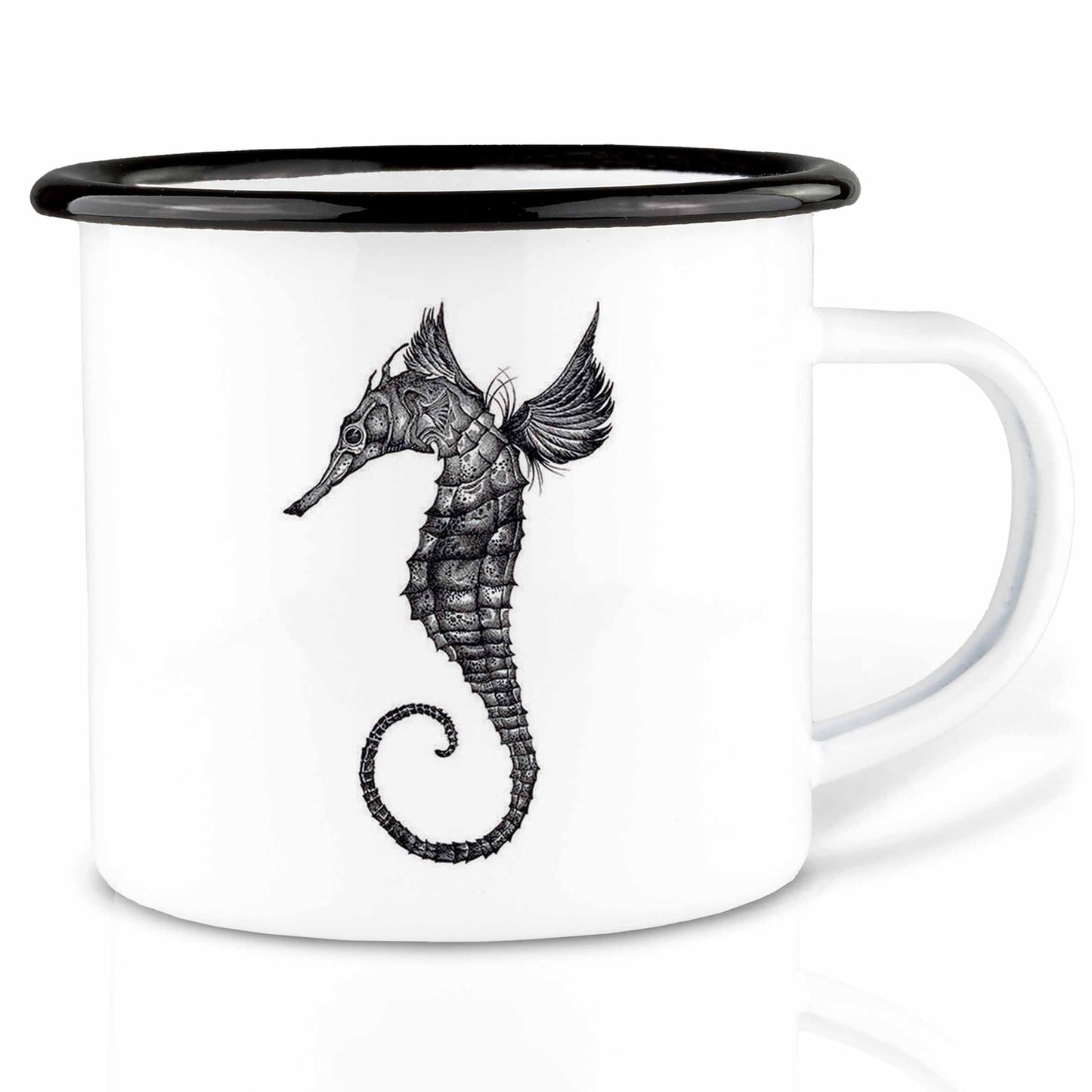 Taza esmaltada – Caballito de mar