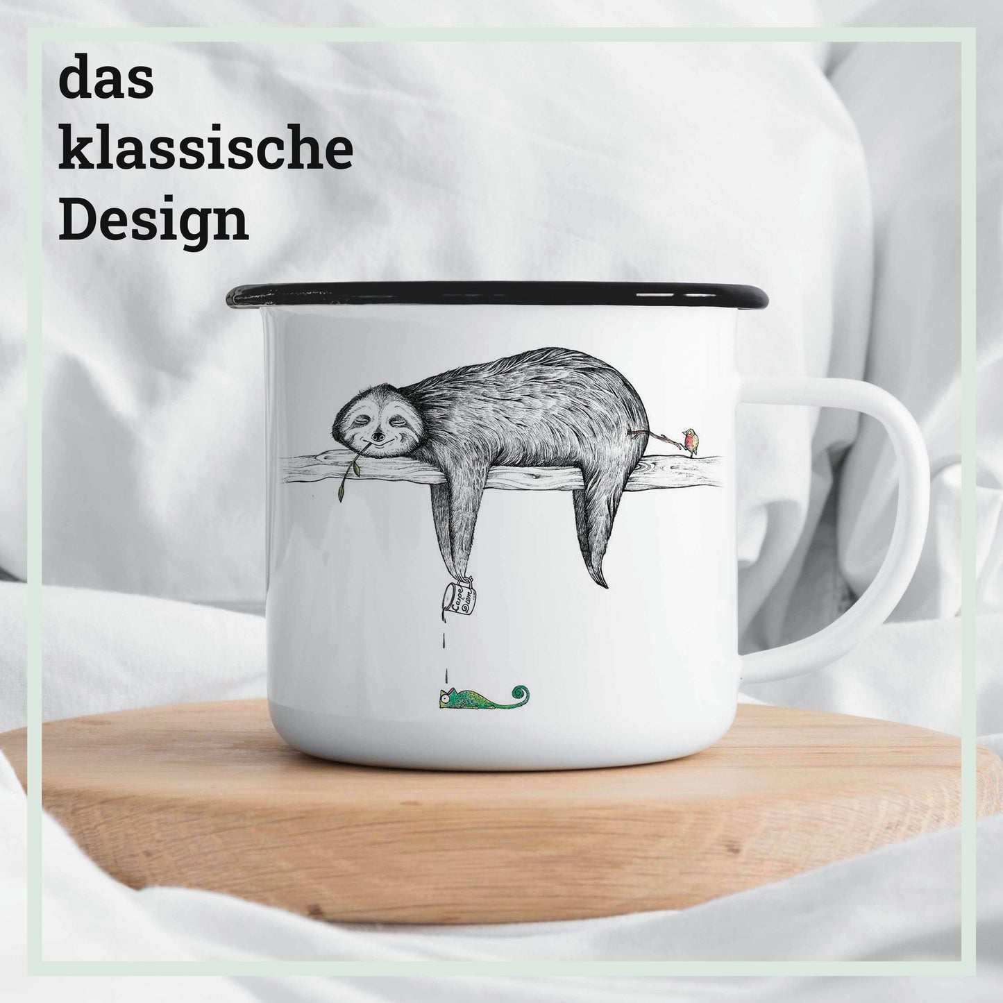 Taza esmaltada – Perezoso