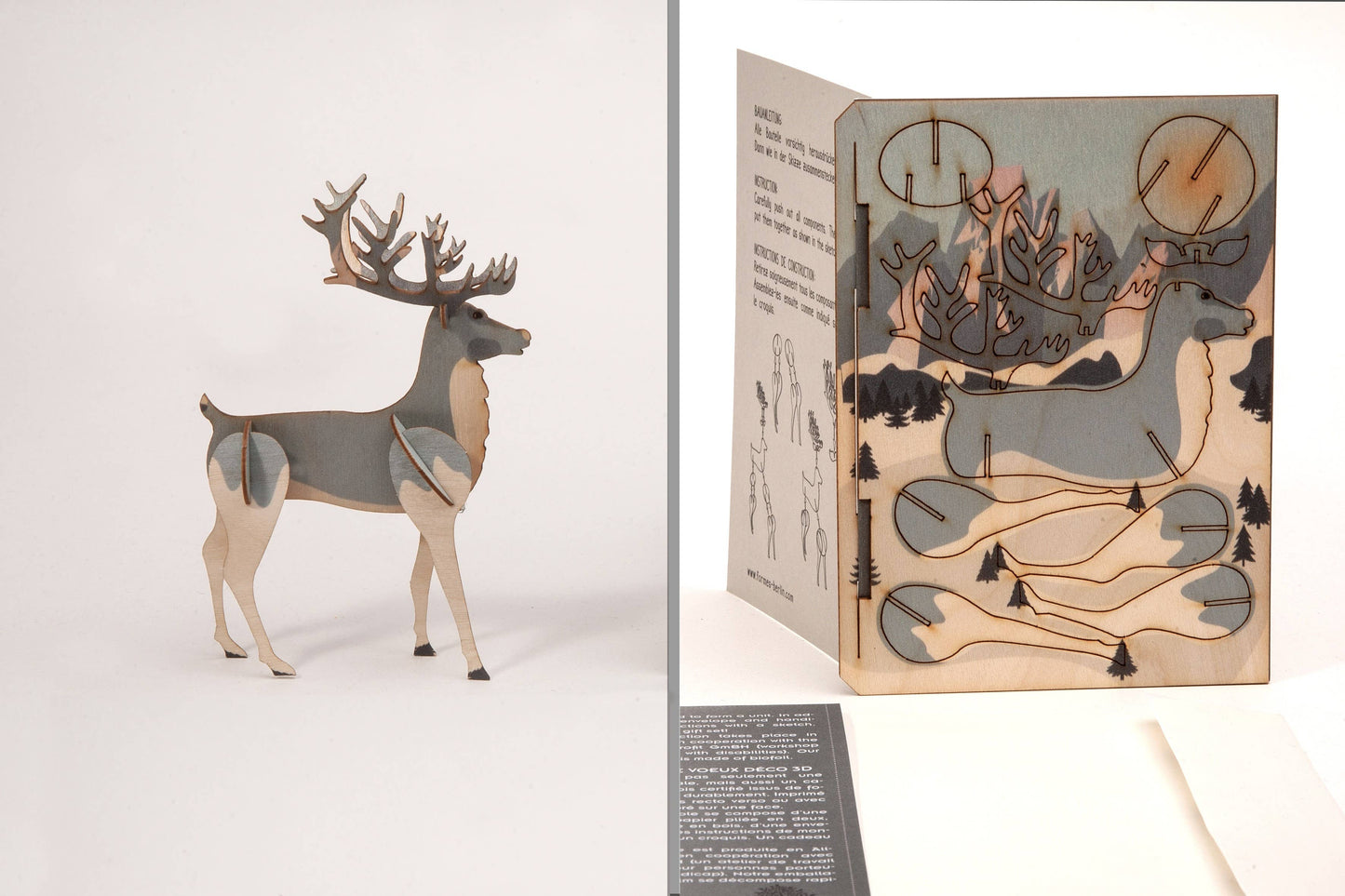 Tarjeta de saludo decorativa 3D con reno