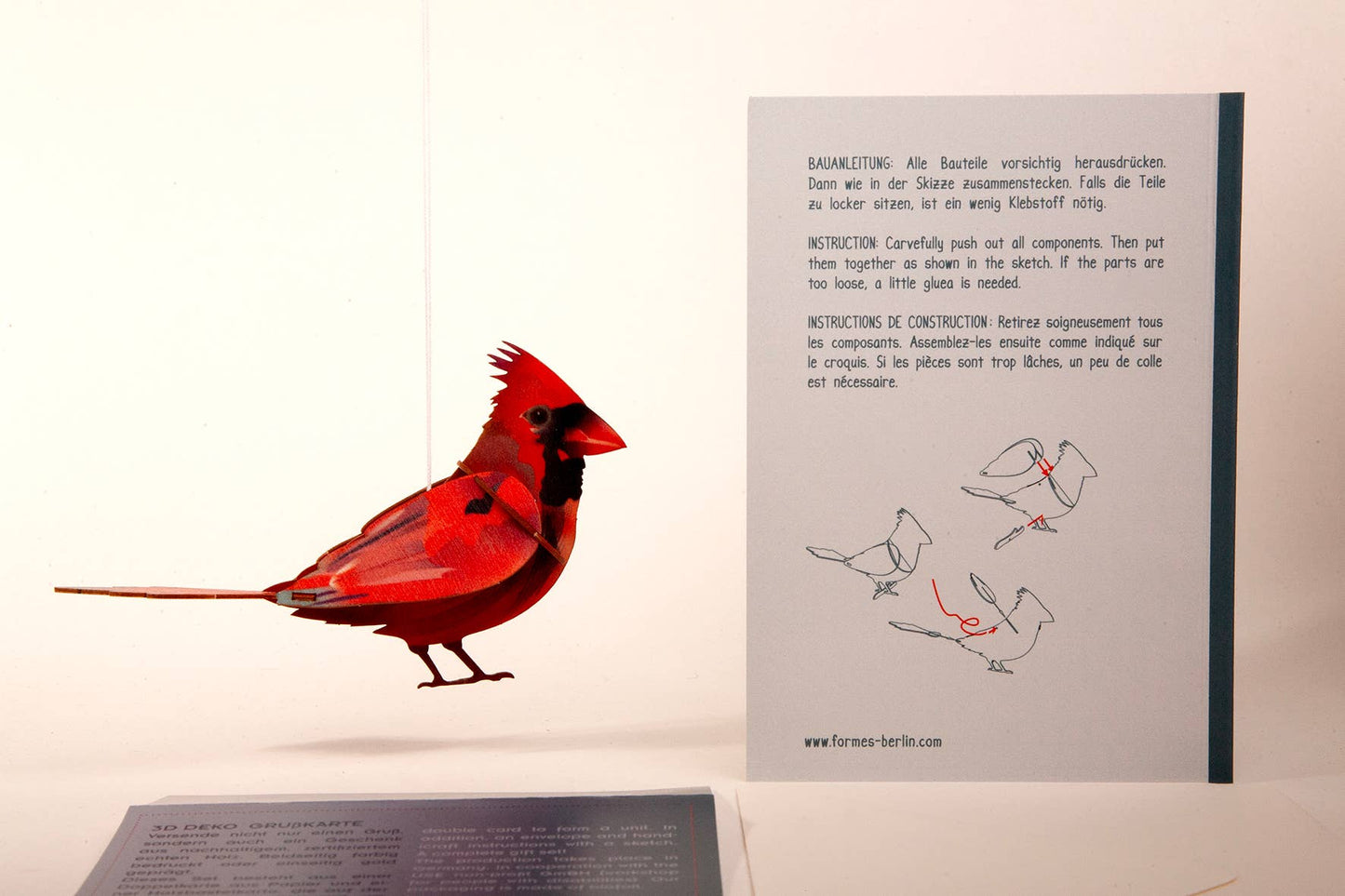 Tarjeta de felicitación decorativa Cardinal 3D (copia)