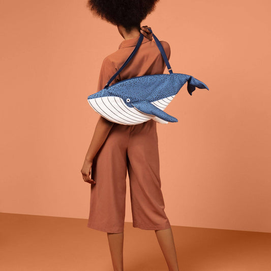 Bolso bandolera impermeable Blue Whale de algodón 100%
