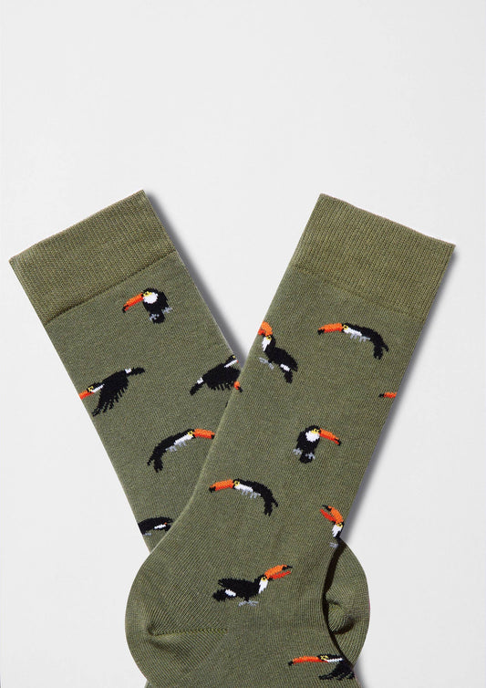 BeToucan Military Green - 100% Organic Cotton Socks
