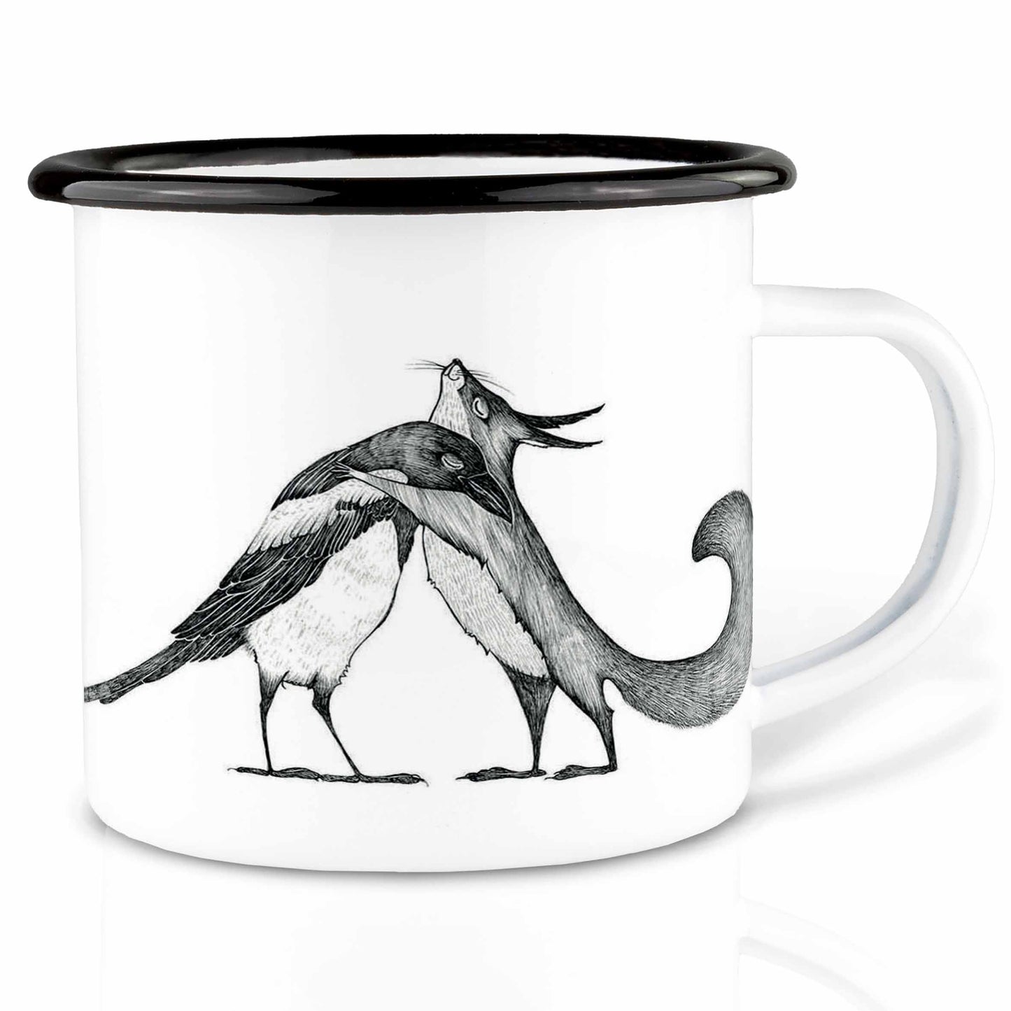 Taza de esmalte – Ardilla & Urraca