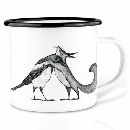 Taza de esmalte – Ardilla & Urraca