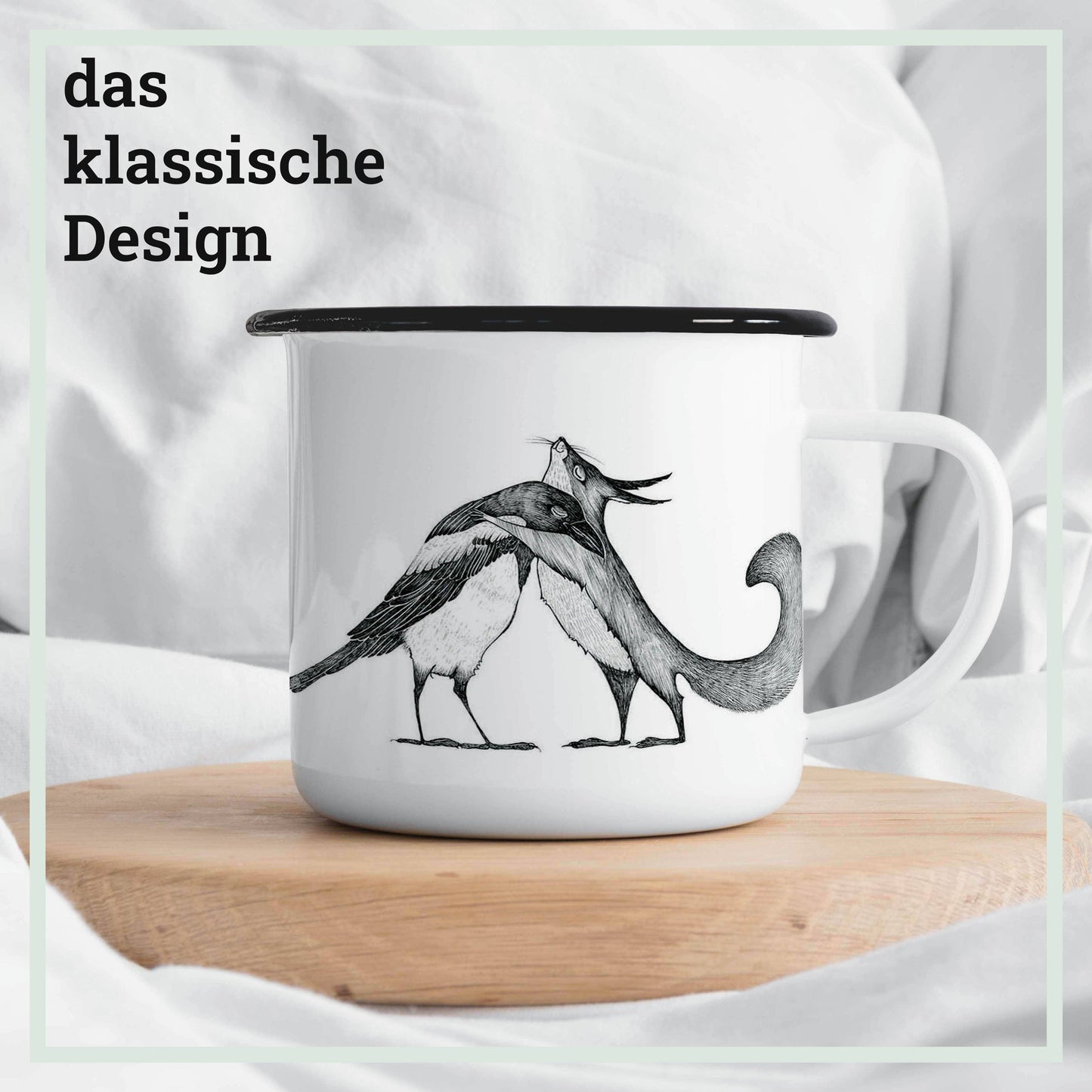 Taza de esmalte – Ardilla & Urraca