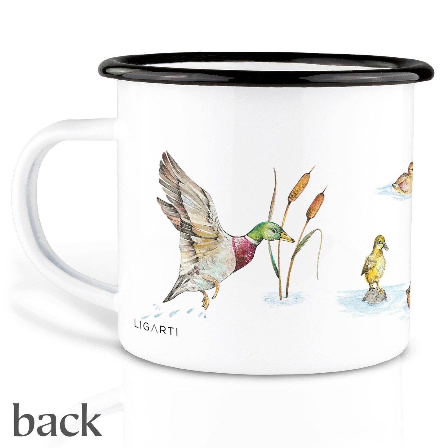 Taza esmaltada – Estanque de patos