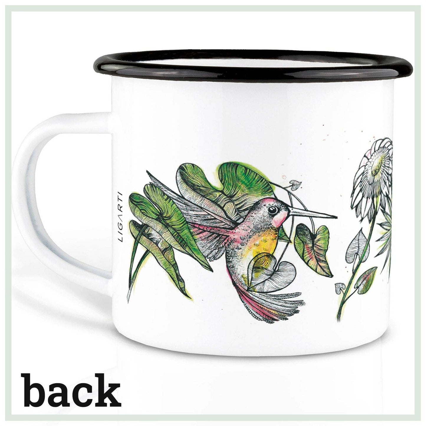 Taza esmaltada – Colibríes de la selva