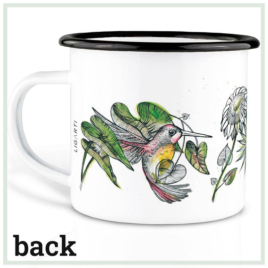 Taza esmaltada – Colibríes de la selva