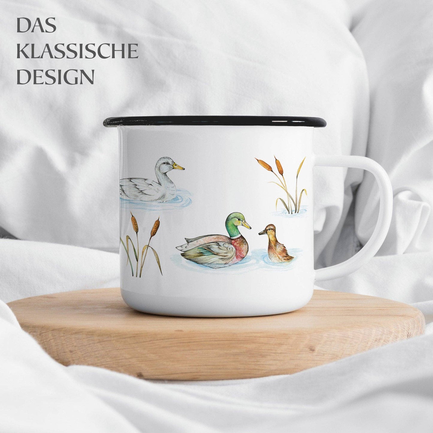 Taza esmaltada – Estanque de patos