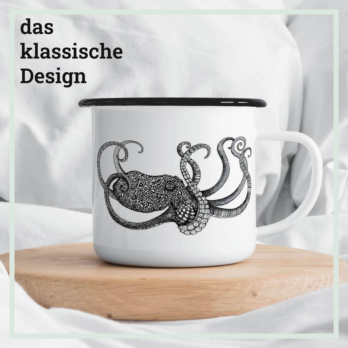 Taza esmaltada – Pulpo
