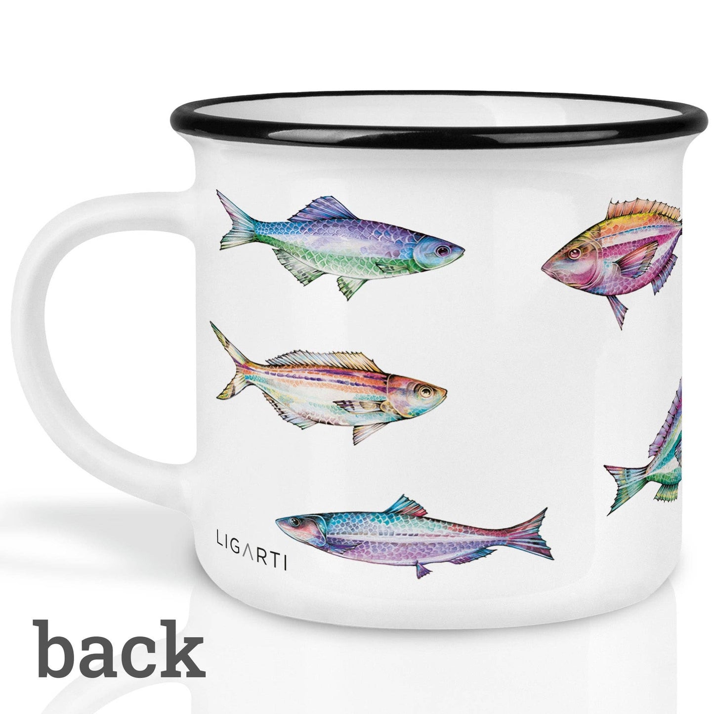 Taza de cerámica – cardumen de peces de colores