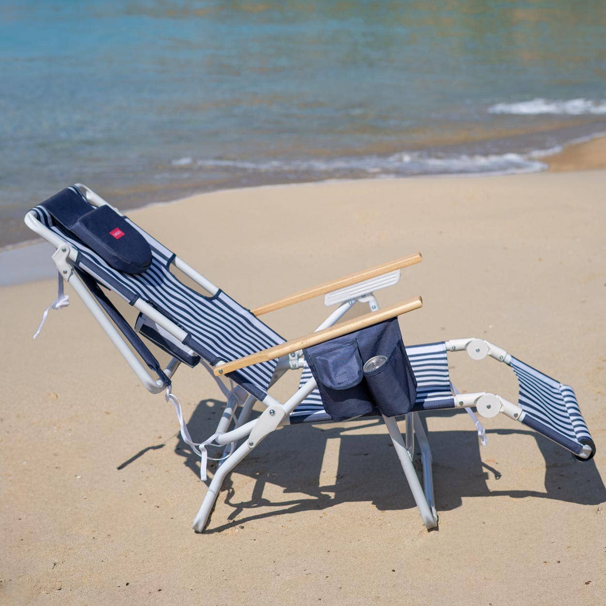 Hamaca de playa azul reclinable