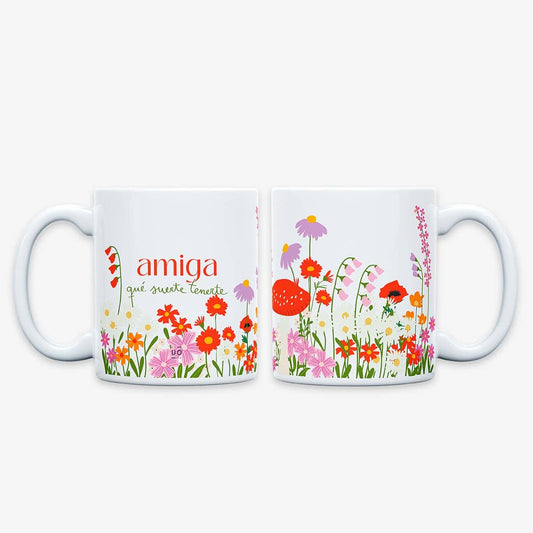 Taza "Amiga, qué suerte tenerte"