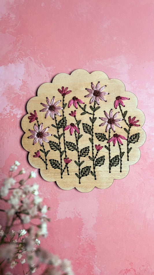 Kit de bordado flores rosas