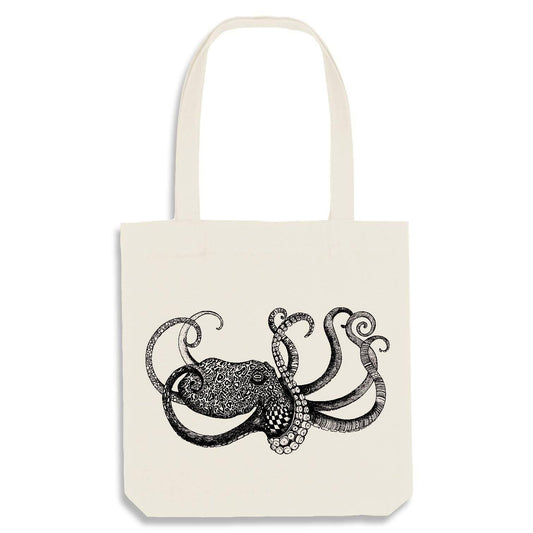 Bolsa de yute [reciclaje] - pulpo - natural