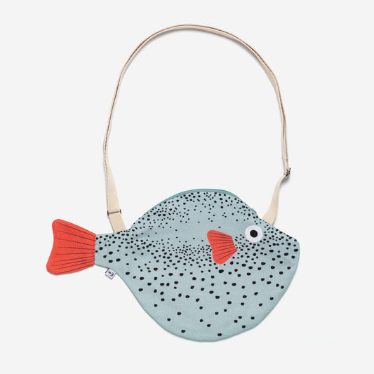 Bolso pufferfish pequeño en color aqua