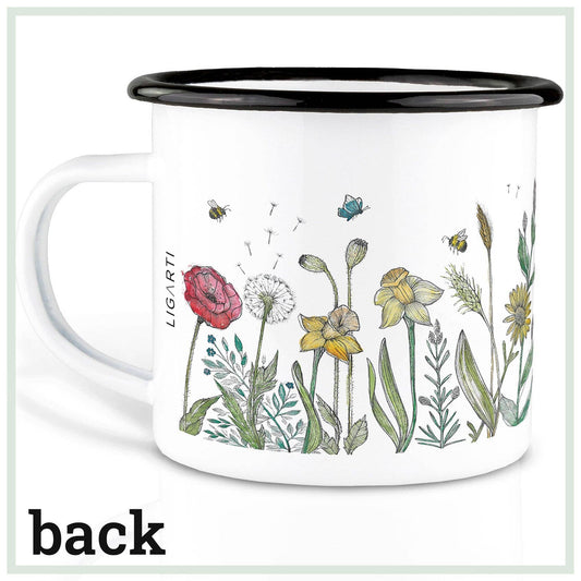 Taza esmaltada – Prado de flores