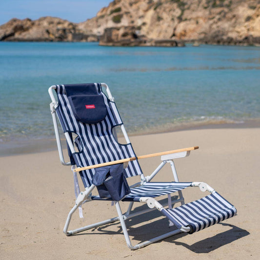 Hamaca de playa azul reclinable