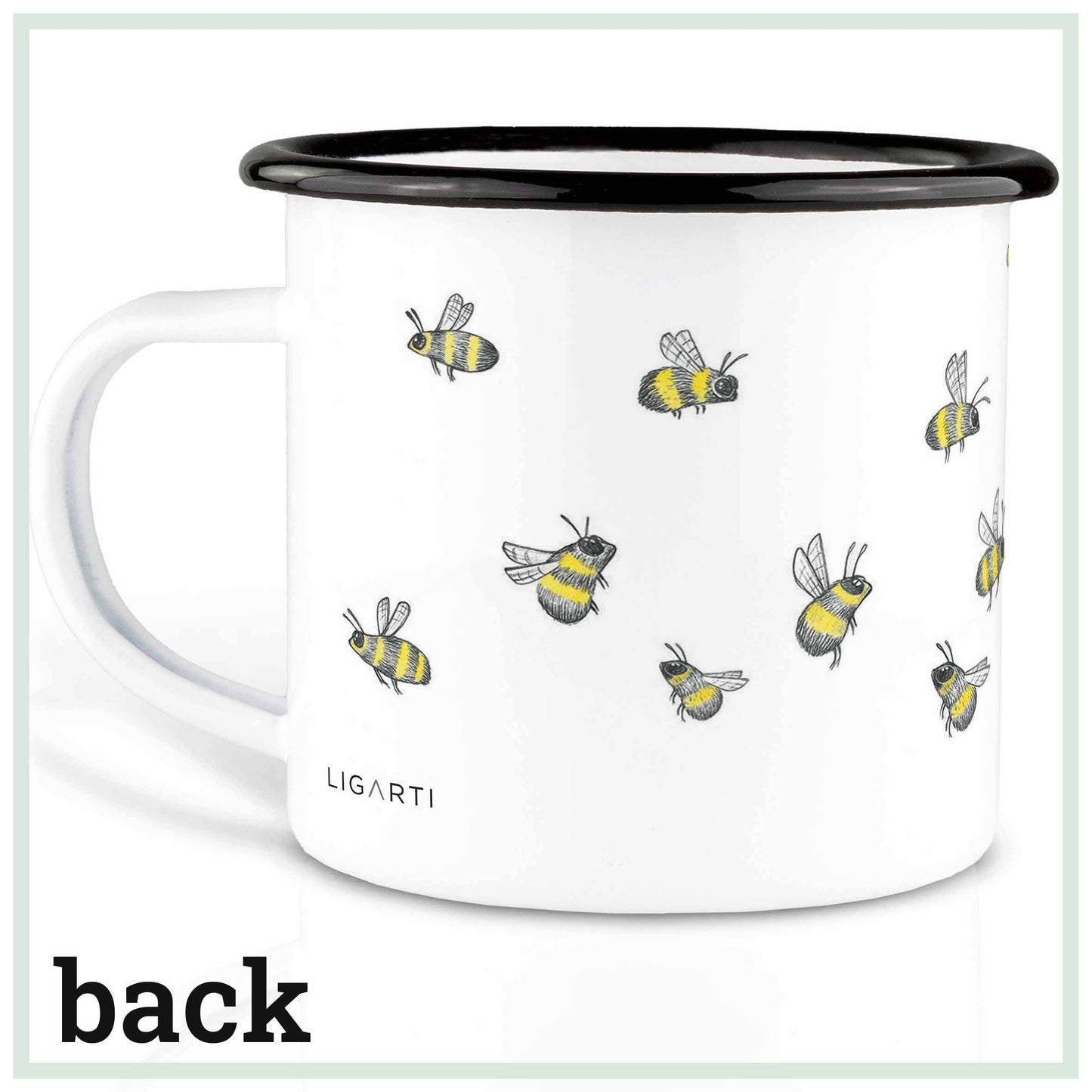 Taza esmaltada – Enjambre de abejas