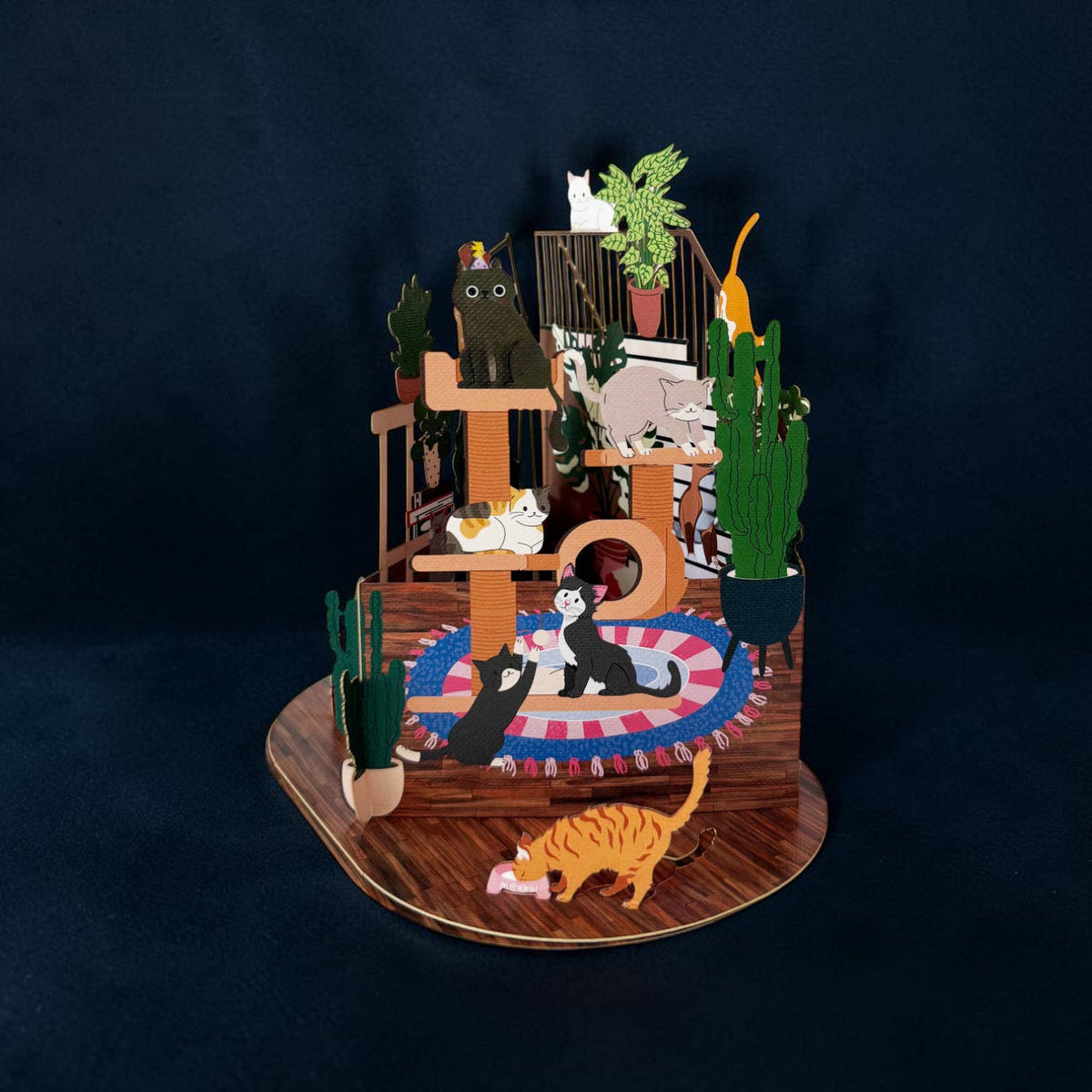 LTC002 — Tarjeta pop-up de gatos y plantas