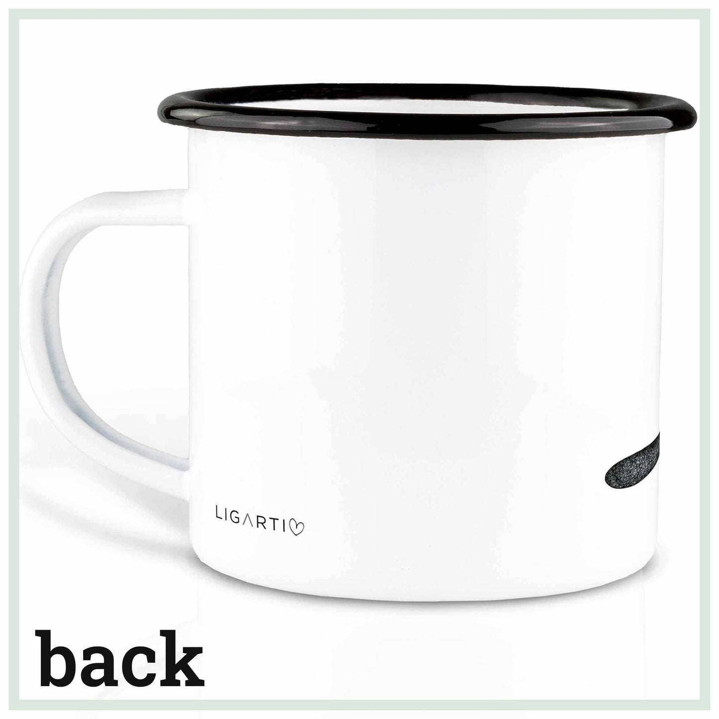 Taza de esmalte – Conejo y castor