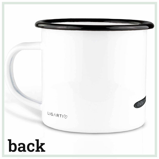 Taza de esmalte – Conejo y castor