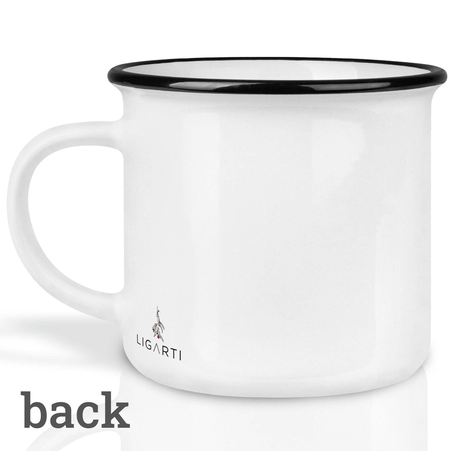 Taza de cerámica con zorro y erizo