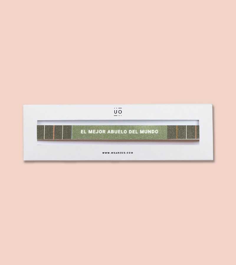 Pulsera Tela "El Mejor Abuelo Del Mundo"