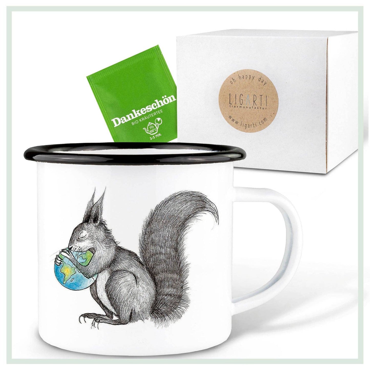 Taza esmaltada - Mundo de las ardillas