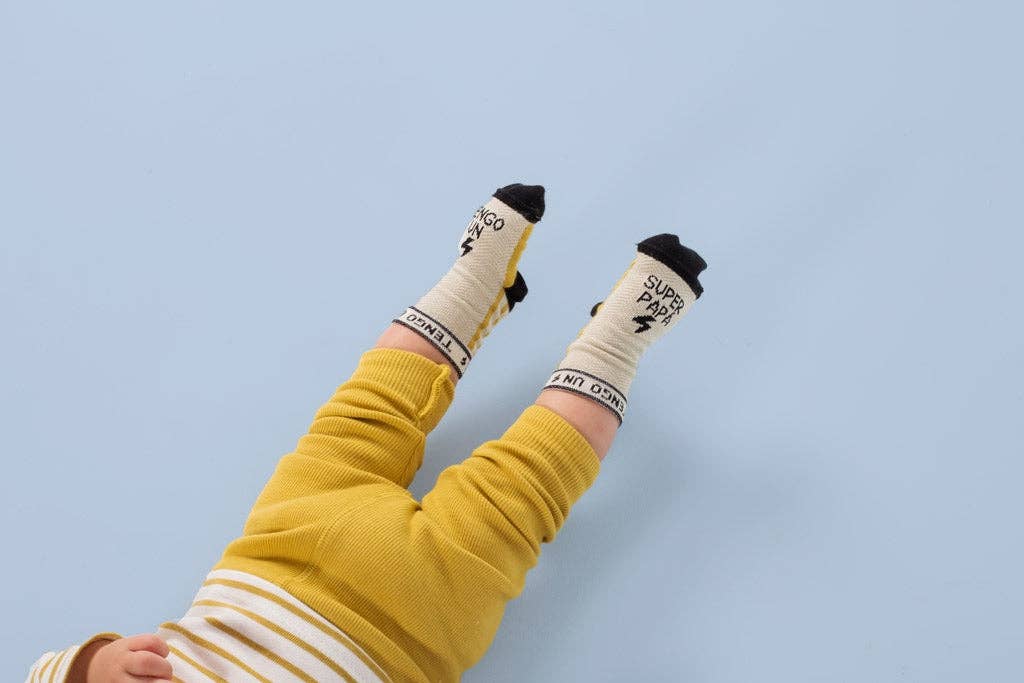 Mini Calcetines "Tengo Un Superpapá" Rayas