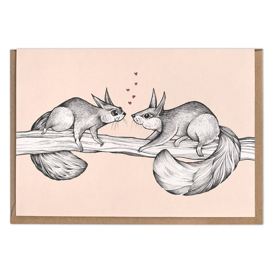 Tarjeta plegable – Dos ardillas