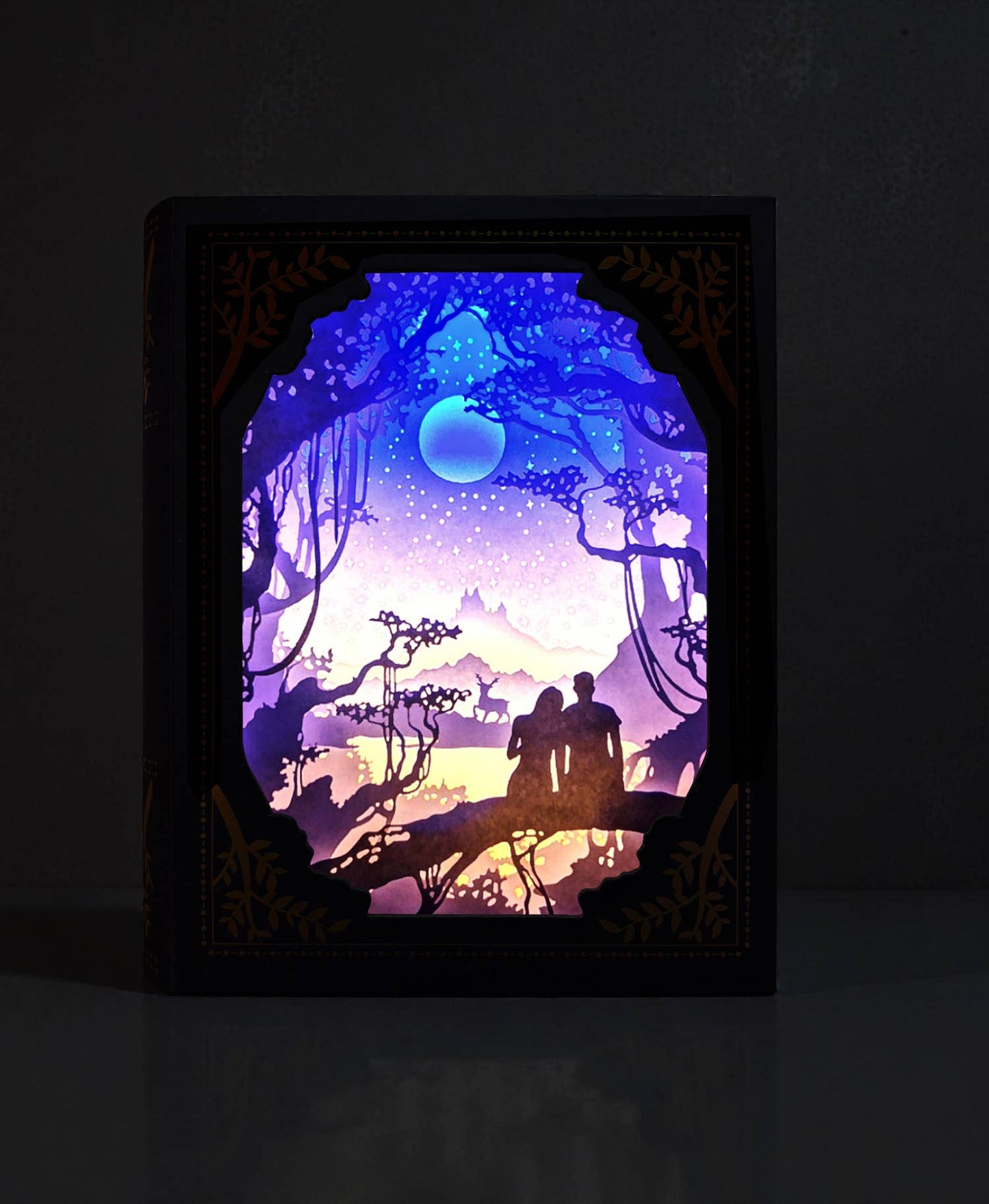Caja de luz de cuentos -Amante de la luna (juego de 2)