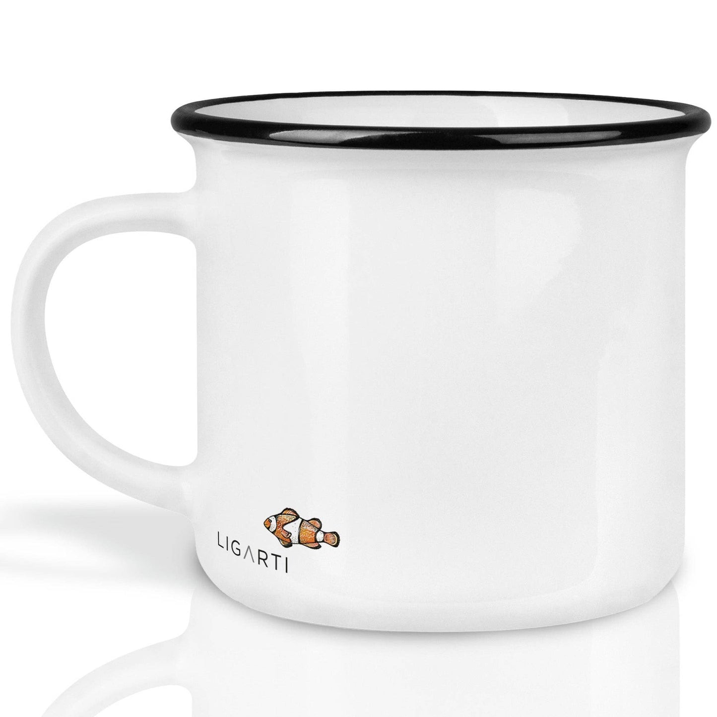 Taza de cerámica con delfines