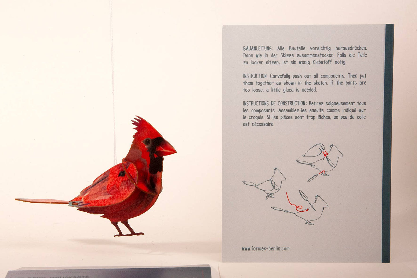 Tarjeta de felicitación decorativa Cardinal 3D (copia)
