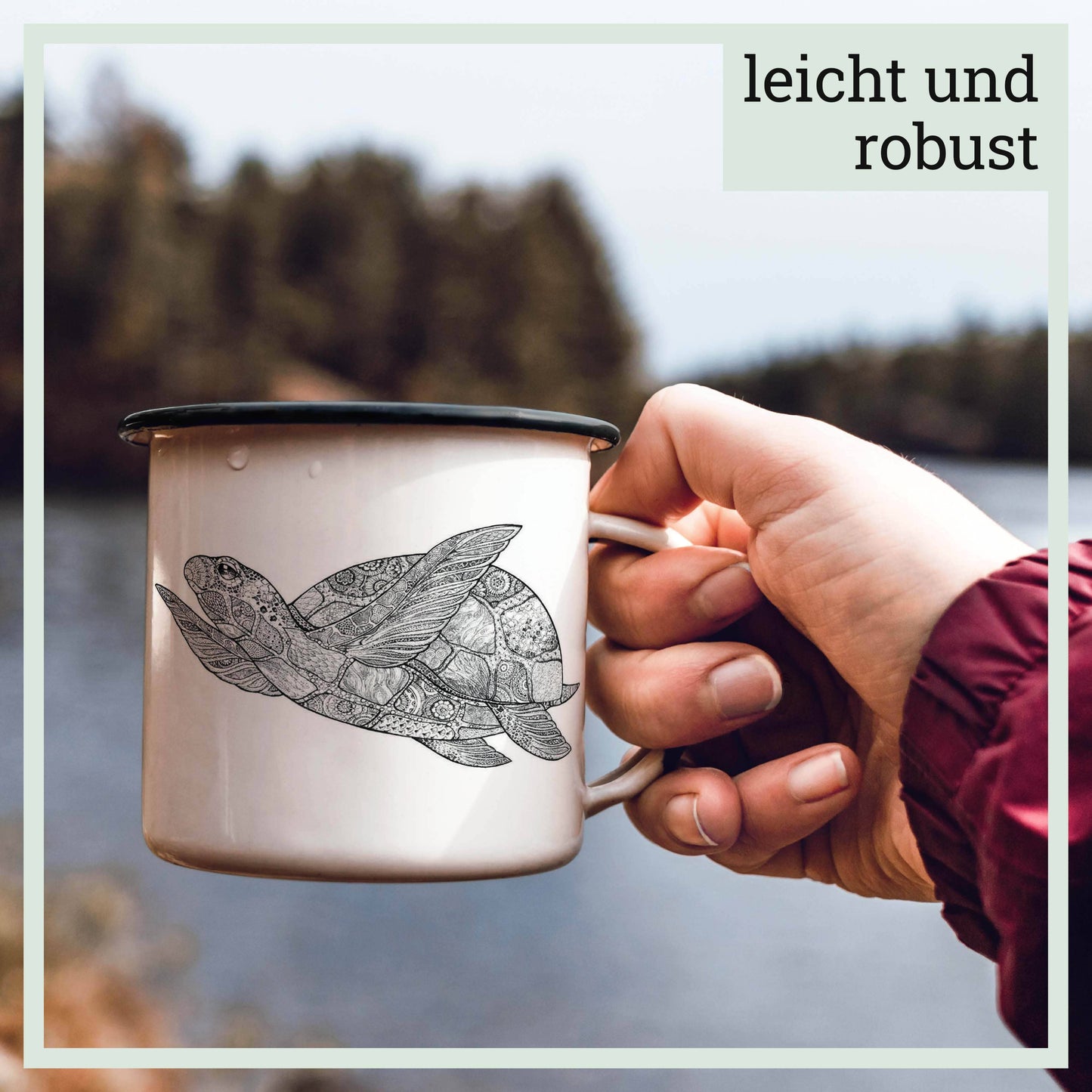 Taza esmaltada – Tortuga
