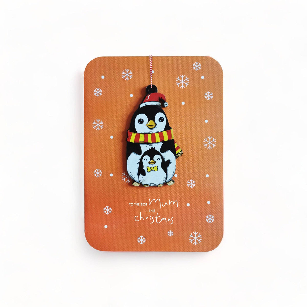 Adorno de madera con diseño festivo para árbol de Navidad - WHC091