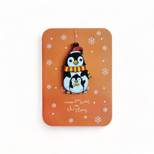 Wooden ornament with festive design for Christmas tree - WHC091