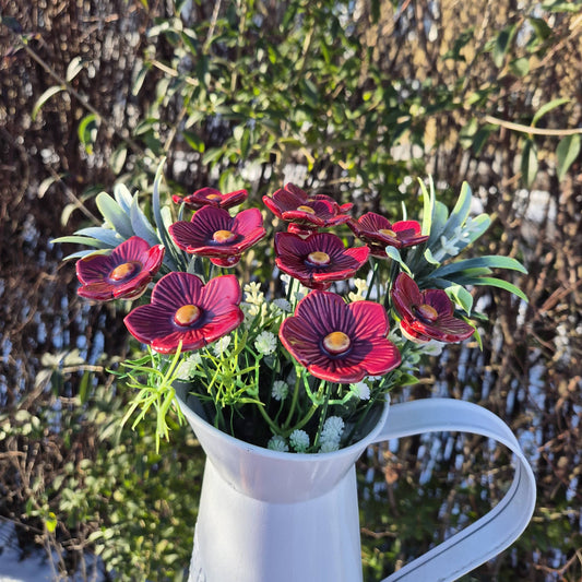 Petunia de cerámica burdeos, Estaca para plantas, Petunia en tallo
