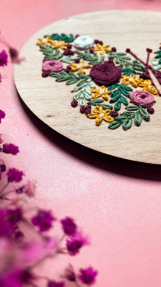 Kit de bordado mariposa floral