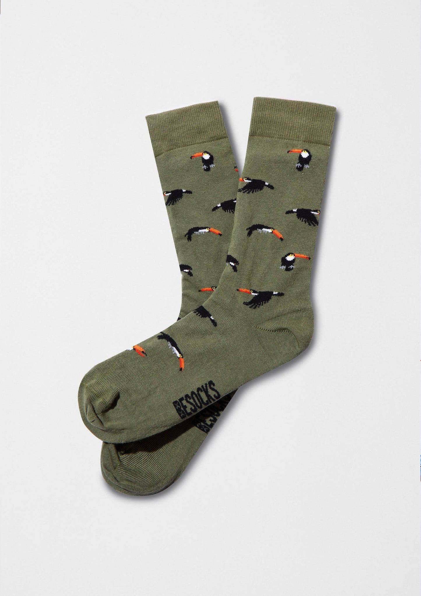 BeToucan Military Green - 100% Organic Cotton Socks