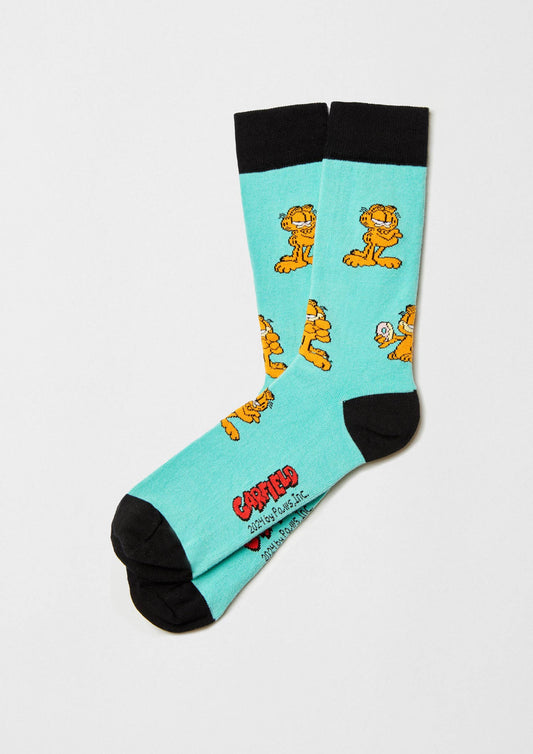 BeGarfield Poses Turquesa  - 100% Organic Cotton Socks