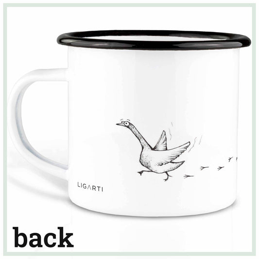 Taza de esmalte – Zorro y Ganso