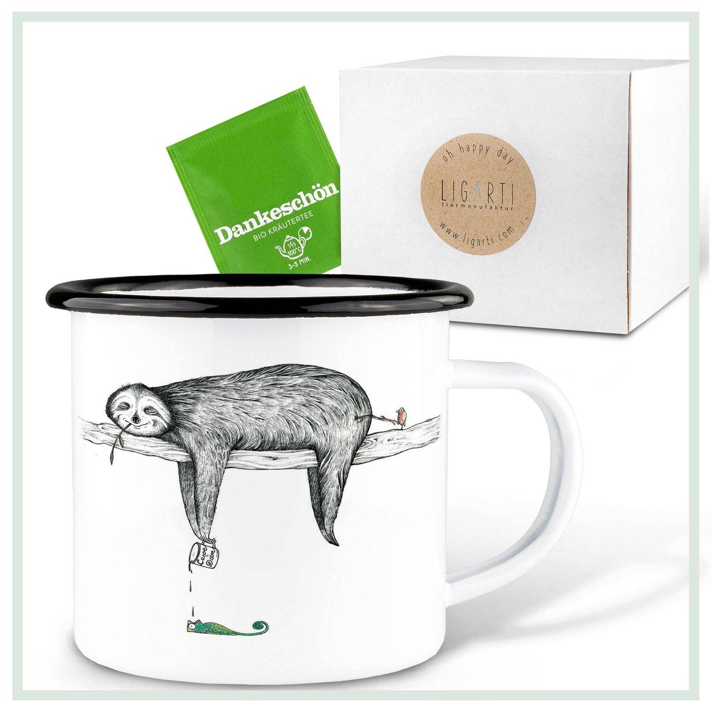 Taza esmaltada – Perezoso