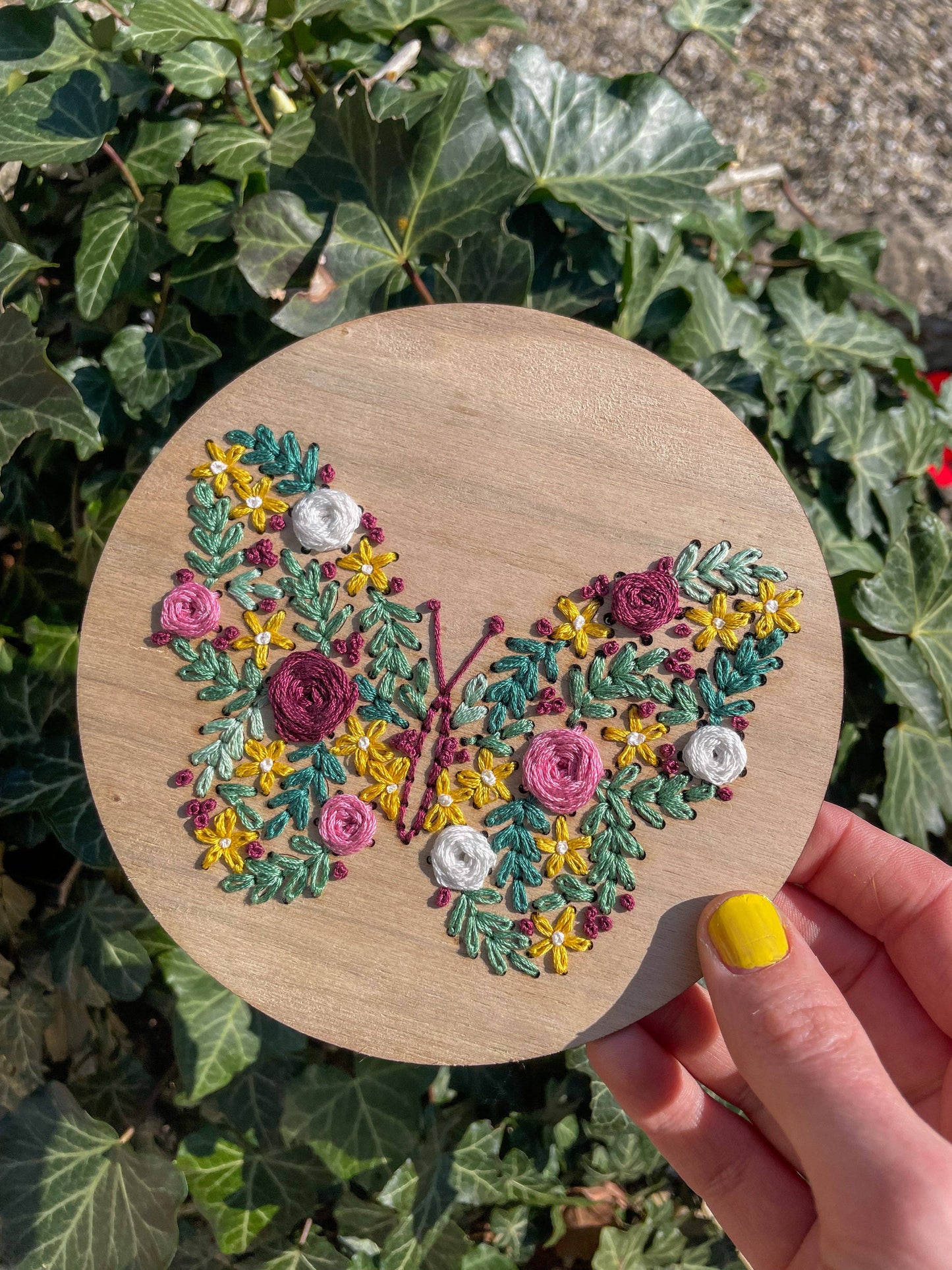 Kit de bordado mariposa floral