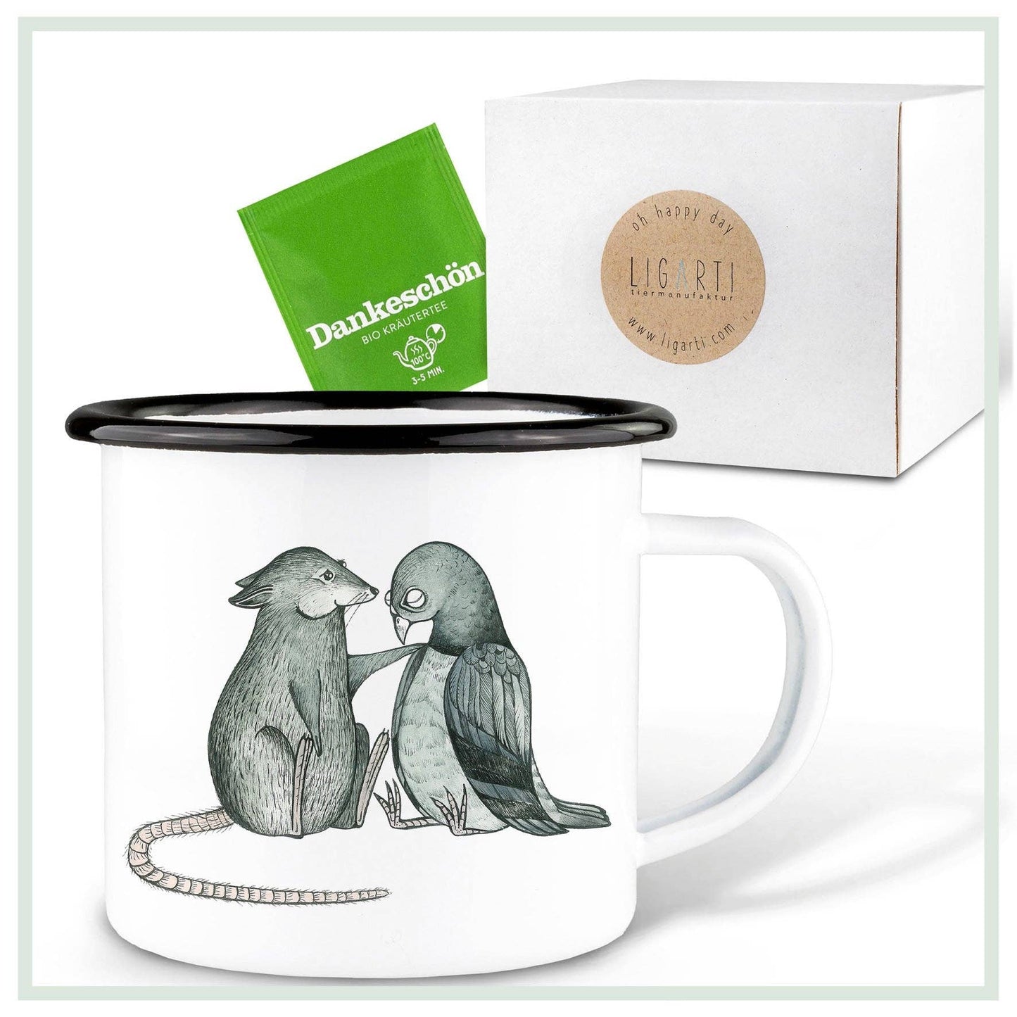Taza de esmalte – Eres perfecto