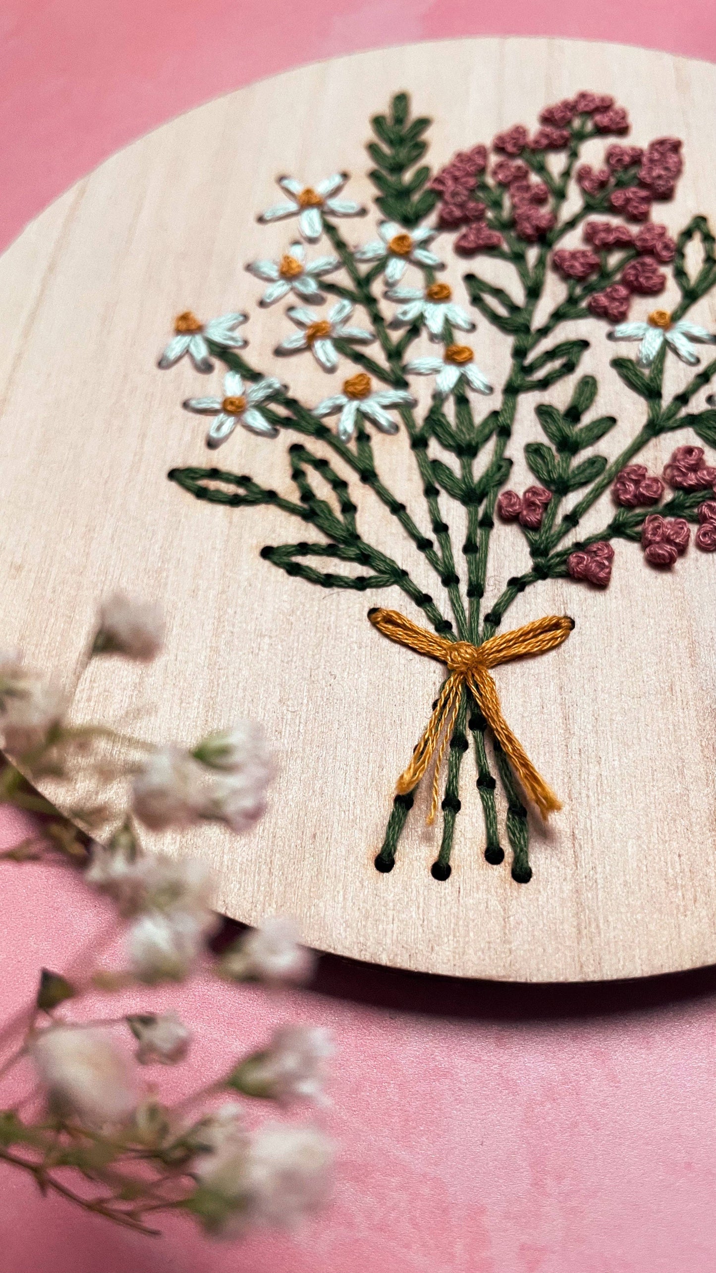 Kit de bordado decoración floral
